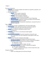 CHM 113: General Chemistry I: Chapter 1 Notes