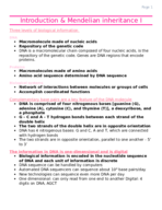 BIOL2107 Midterm 1 Summary Notes