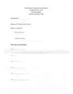 Intro to New Testament Week Four Notes
