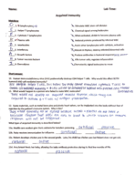 Acquired Immunity Homework