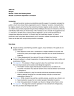 ASM 104 Module 3: Common objections to evolution notes
