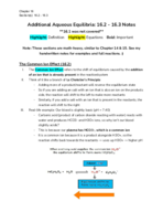 Ch. 16.2 and 16.3: The Common Ion Effect and the pH of Buffers