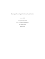 Bankruptcy Process, Capital Structure and Legal Structure