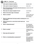COMD 141 - Final Exam Study Guide