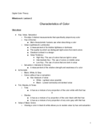 Digital Color Theory