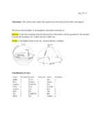 Week 1 and 2 - Astronomy