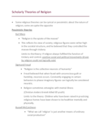 REL 1000: Scholarly Theories of Religion lecture notes
