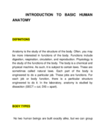 Science, human anatomy, week 1 notes