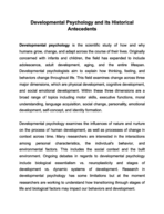 Developmental Psychology and its Historical Antecedents - Study Note