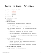 Intro to Comp. Politics