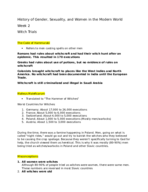 The History of Women, Gender, and Sexuality in the Modern World: Week Two Typed Notes