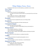 What Makes News, News