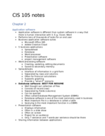 CIS 105 week 3 notes: Application software