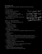 Psychology 102 notes week one SIU