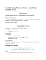 Scientific Study Politics - Week Two