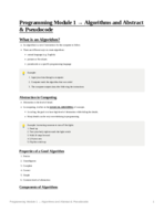 CSE 1321 - Module 1 - Algorithms and Abstract & Pseudocode