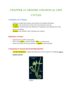 Chapter 13: Meiosis and Sexual Life Cycles
