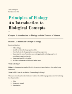 Biology 101 - Chapter 1 