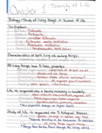 Chapter 1- Diversity of life