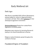 Early Medival Notes