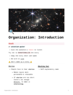 Speech Organization Notes