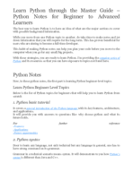 Python Notes for Beginner to Advanced Learners