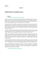 Introduction to Economics (PART II), Week 2 Notes