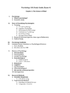 Study Guide for Exam 1 
