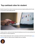 Top cash back sites for student