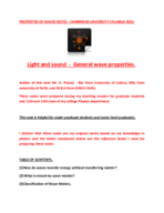 Waves and Optics as per Cambridge University Syllabus