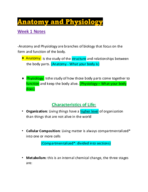 anatomy and physiology study notes week 1
