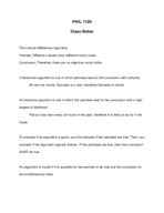 PHIL 1120 Random Class Notes