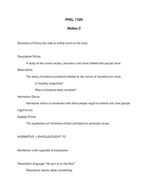 PHIL 1120 Ethics Notes