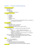 Chapter 2 - chemistry of macromolecules