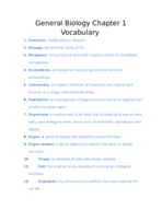 General Biology Chapter 1 vocabulary 