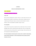 CHEM 3212 - BIOCHEMISTRY STUDY GUIDE EXAM 3