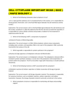 cytoplasm mcqs (quiz) for mdcat
