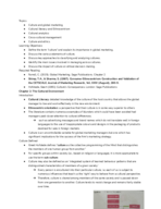 CGMS522: Week 2 - Culture