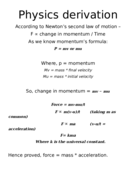 Physics basic Derivation
