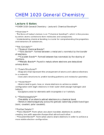 CHEM 1020 General Chemistry - Lecture 6: Chemical Bonding