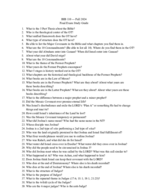 Old Testament Final Study Guide