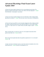 Advanced Physiology Final Exam Latest Update 2025