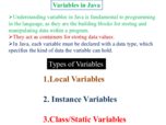 Java Variables | Local, Instance & Static Variables With Scope & Examples | Unit-1 Notes