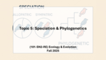Topic 5: Speciation & Phylogenetics
