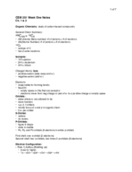 CEM 251 Week One Notes