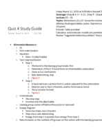CHEM 231 Quiz 4 Study Guide