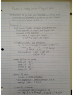 Exam 1 Study Guide- Physics 2010