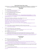 Exam 1 Study Guide Answers