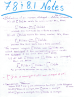 Calc II Sections 7.8 and 8.1 Notes