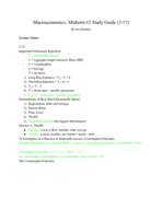 Tulane ECON 1020 Macroeconomics Second Midterm Study Guide for 3/17